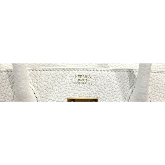 Hermes Birkin 30 White Blanc Leather Gold Hardware Handbag RARE - Picture 6 of 11